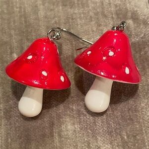 Fun Red Mushroom Earrings